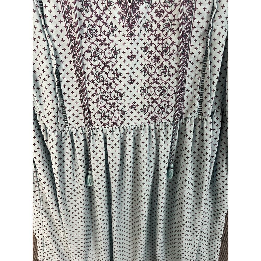 Time And True Embroidered Bohemian Dress Womens Large Tassels Peasant Cottage - Picture 3 of 12
